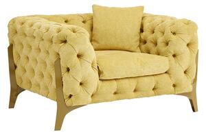 Medina Upholstered Fabric Armchair In Yellow