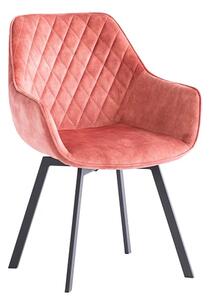 Viha Swivel Velvet Dining Chair In Pink