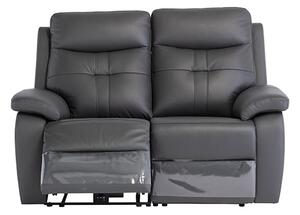 Sotra Faux Leather Electric Recliner 2 Seater Sofa In Charcoal