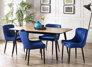 Farica Rectangular Dining Table With 6 Lakia Blue Chairs