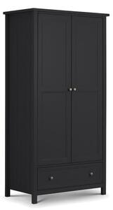 Madge Wooden Wardrobe With 2 Doors And 1 Drawer In Anthracite