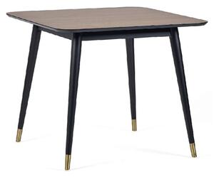 Farica Square Wooden Dining Table In Walnut And Black