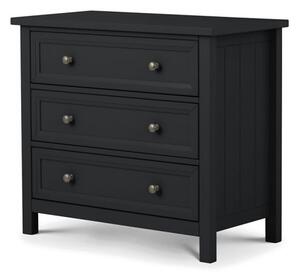 Madge Wide Wooden Chest Of 3 Drawers In Anthracite