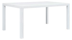 Ijaya Plastic Rattan Garden Dining Table In White