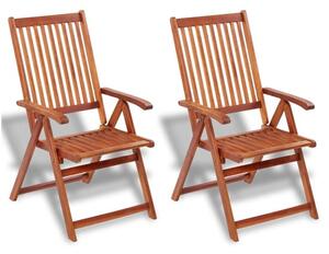 Arana Outdoor Natural Acacia Wooden Folding Chairs In Pair