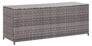 Ijaya 150cm Poly Rattan Garden Storage Box In Grey