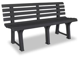 Derik Outdoor Plastic Seating Bench In Anthracite