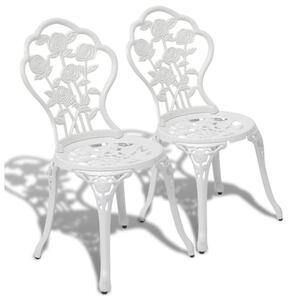 Brandi White Cast Aluminium Bistro Chairs In A Pair