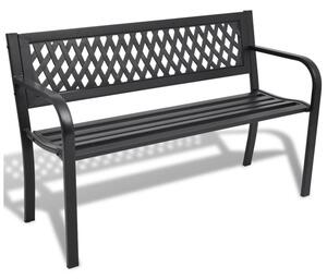 Charisa Outdoor Steel Seating Bench In Black