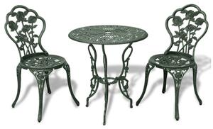 Brandi Cast Aluminium 3 Piece Bistro Set In Green