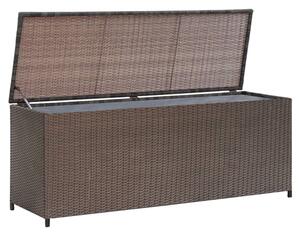 Ijaya 120cm Poly Rattan Garden Storage Box In Brown