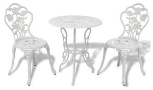 Brandi Cast Aluminium 3 Piece Bistro Set In White