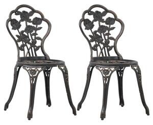 Brandi Bronze Cast Aluminium Bistro Chairs In A Pair