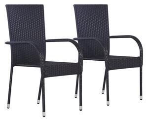 Garima Outdoor Grey Poly Rattan Dining Chairs In A Pair