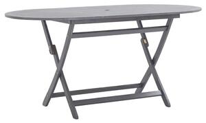 Libni Oval Folding Wooden Garden Dining Table In Grey Wash