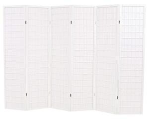 Elif Folding 6 Panels 240cm x 170cm Room Divider In White