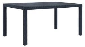 Ijaya Plastic Rattan Garden Dining Table In Anthracite