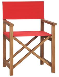 Kenya Outdoor Wooden Directors Chair In Brown And Red