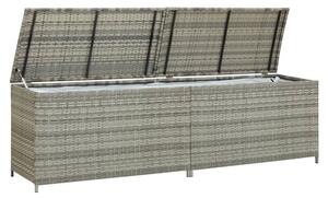 Ijaya 200cm Poly Rattan Garden Storage Box In Grey