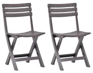 Derik Outdoor Mocha Plastic Garden Chairs In Pair