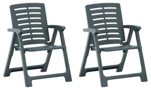 Derik Elegant Design Green Plastic Garden Chairs In Pair