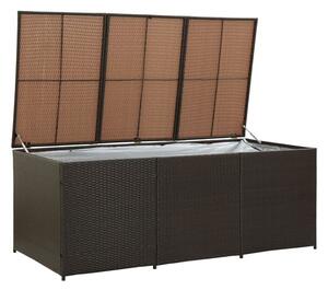 Ijaya 180cm Poly Rattan Garden Storage Box In Brown