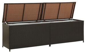 Ijaya 200cm Poly Rattan Garden Storage Box In Brown