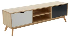 Inaja Wooden TV Stand With 2 Doors In Two Tone And Natural