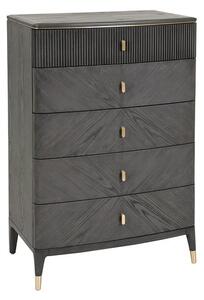 Dileta Wooden Chest Of 5 Drawers In Ebony