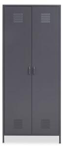 Rumi Metal Wardrobe With 2 Doors In Grey