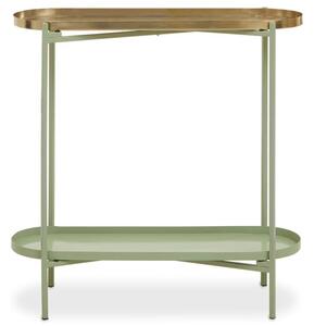 Sabina Metal Console Table In Green And Gold