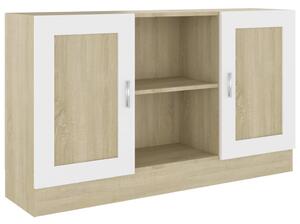 Sideboard White and Sonoma Oak 120x30.5x70 cm Engineered Wood