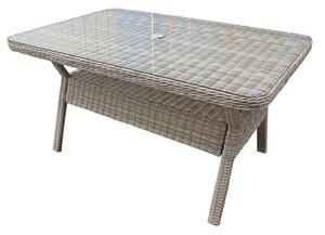 Abobo Rectangular Glass Top 150cm Dining Table In Fine Grey