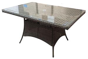 Fetsa Outdoor Rectangular 150cm Dining Table In Brown Weave