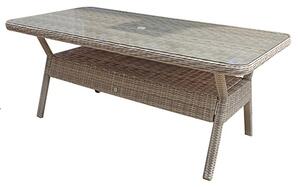 Abobo Rectangular Glass Top 200cm Dining Table In Fine Grey