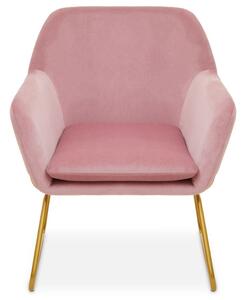 Zander Upholstered Velvet Armchair In Pink