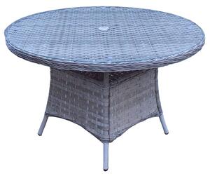 Fetsa Outdoor Round 135cm Dining Table In Flat Brown Weave