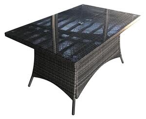 Elysia Clear Glass Top 150cm Dining Table In Mixed Grey