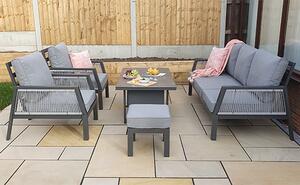 Bessie 7 Seater Sofa Set With Gas Lift Table In Grey