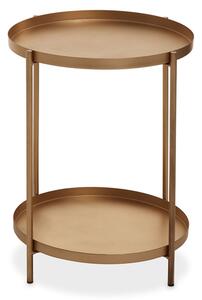 Mania Round Metal Side Table In Gold