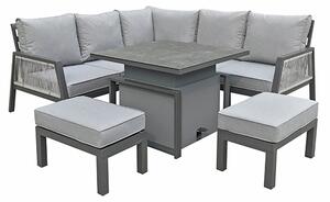 Bessie Corner Sofa Set With Lift Table And 2 Benches In Grey