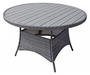 Elysia Round Wooden Top 135cm Dining Table In Mixed Grey