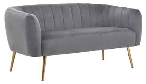 Larrisa Upholstered Velvet 2 Seater Sofa In Grey