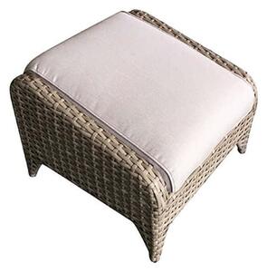 Savvy Wicker Weave Ottoman With Beige Cushion In Natural