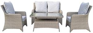 Savvy Weave 4 Seater Sofa Set With High Coffee Table In Grey