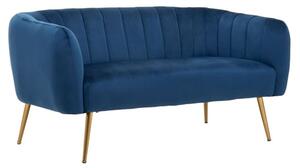 Larrisa Upholstered Velvet 2 Seater Sofa In Blue