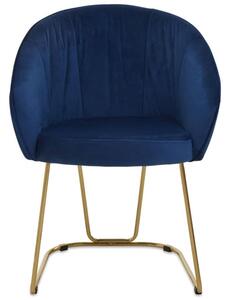 Vinita Upholstered Velvet Dining Chair In Midnight Blue