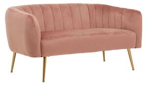 Larrisa Upholstered Velvet 2 Seater Sofa In Pink