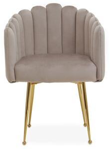 Beria Upholstered Velvet Dining Chair In Mink