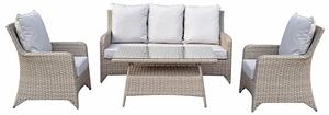 Savvy Weave 5 Seater Sofa Set With High Coffee Table In Grey